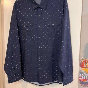 REACTION Kenneth Cole Men's Navy Blue Long Sleeve Button Down Shirt Size 3X